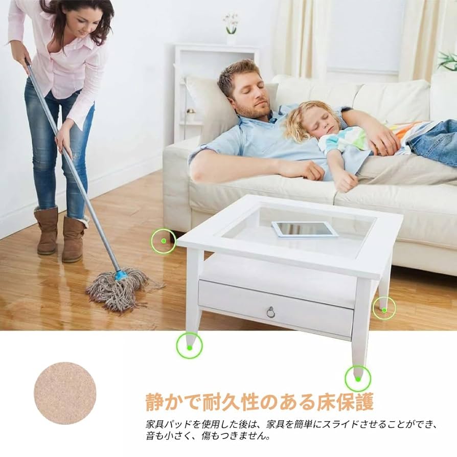 チェア用滑り止めパッド 8枚 50mm 家具保護 円形 ブラウン レストチェアパッド クッション チェアパッド 円形 洗える